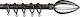 Keskor Extendable Metallic Curtain Pole Single Φ19mm 120-210cm Black - Silver