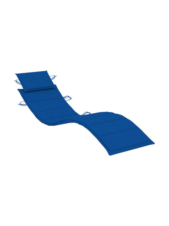 vidaXL Sun Lounger Cushion Blue Roulette 186x58cm.