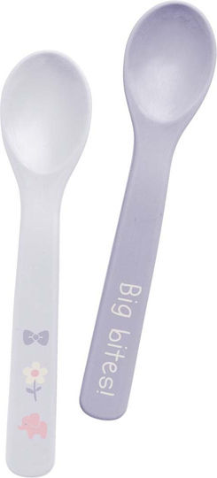 Stephen Joseph Baby Set with Spoons made of Silicone Purple 2pcs