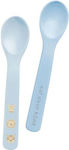 Stephen Joseph Baby Set with Spoons made of Silicone Light Blue 2pcs