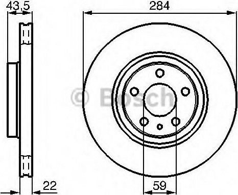 Bosch Σετ Δισκόπλακες Εμπρός 2τμχ για Alfa Romeo Alfa 147 / Alfa 156