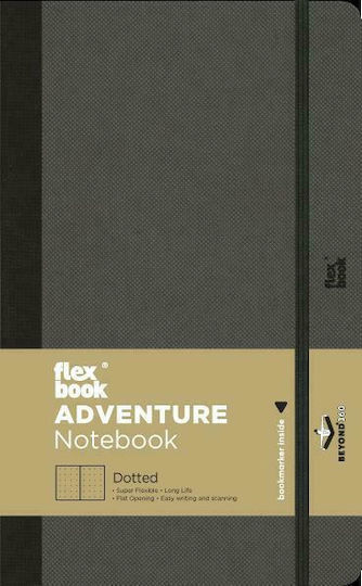 The Writing Fields Flexbook Adventure Notebook A6 Ruled with Elastic Gray