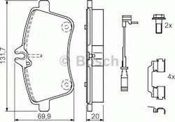 Bosch Σετ Τακάκια Εμπρός 2τμχ