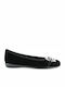 159074 Wildleder Damen Ballerinas in Schwarz Farbe