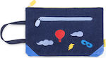 Super Petit Sky Pencil Case with 2 Compartments Blue