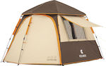 Keumer Automatisch Campingzelt Iglu Beige 3 Jahreszeiten für 4 Personen 330x220x170cm.