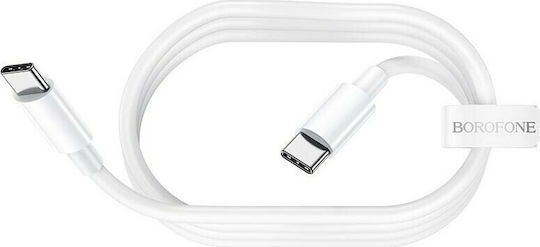 Borofone BX44 USB 2.0 Cable USB-C male - USB-C 100W PD Λευκό 2m 37212