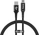 Crong Armor Link Cablu Braided USB 2.0 USB-C Masculin - USB-A 60W PD Negru 1.5m CRG-AL15USAC-BLK