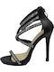 Sandalen mit Strass Schwarz
