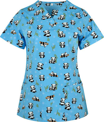 B-Well Bambina Women's Medical Blouse Panda Multicolour