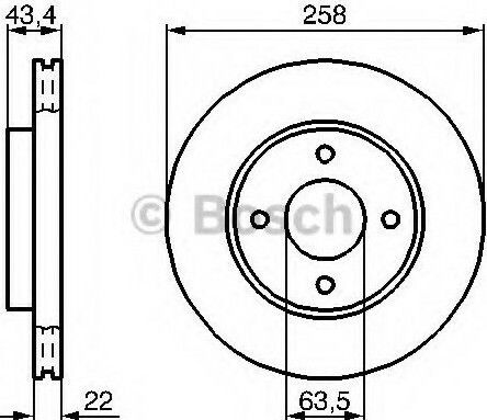 Bosch Brake Discs Front 2pcs for Ford Fiesta / Focus / Fusion / Ka / Puma Mazda 2