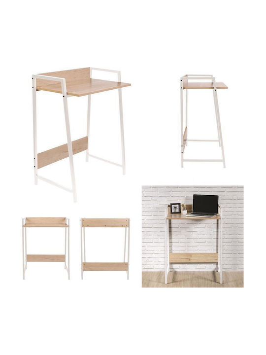 Schreibtisch Holz Beige mit Metallbeinen 64x42x84cm