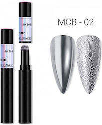 UpLac Magic Chrome Pigment Pen Dekopulver für Nägel in Silber Farbe