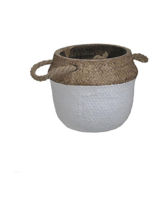 Inart Planter Κασπώ σε Λευκό Χρώμα 15x13cm