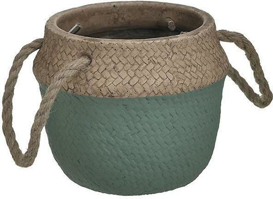 Inart Planter Саксия Бетон Зелен 15x15x13εκ.