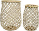 Kaemingk Lanterns Set Bamboo Floortop Beige 2pcs