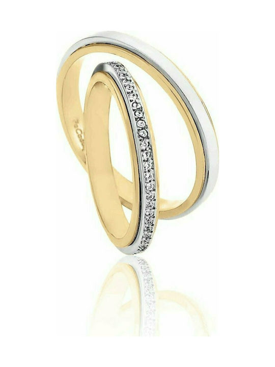 Fa Cad'oro WR-58 Set de inele de logodnă Inele bicolor cu Zircon