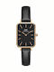 Daniel Wellington Quadro Pressed Sheffield Women's Watch with Black Leather Strap