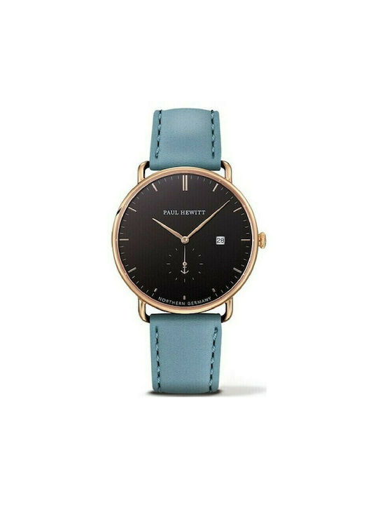 Paul Hewitt Watch Battery with Blue Leather Strap