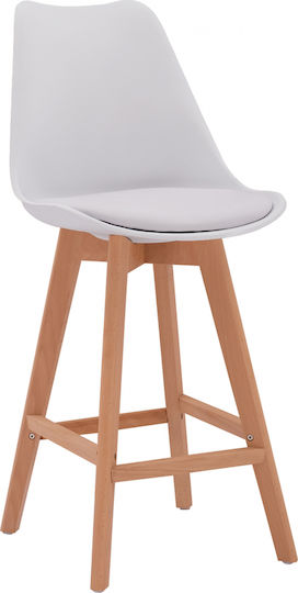 Stool Bar with Backrest made of Polypropylene Vegas White 48x58x105cm