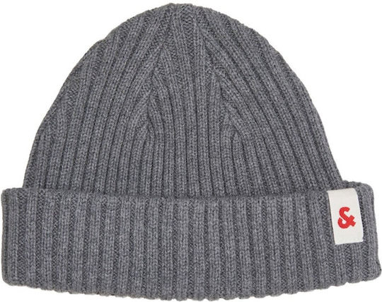 Beanie Beanie with Rib Knit in Gray color