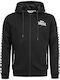 Lonsdale Over Kellet Men's Sweatshirt Jacket with Hood and Pockets Black