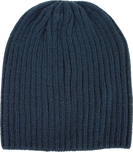 Beanie Beanie with Rib Knit in Navy Blue color