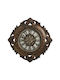 Inart Antikes Wanduhr Kunststoff Bronze 60x60cm