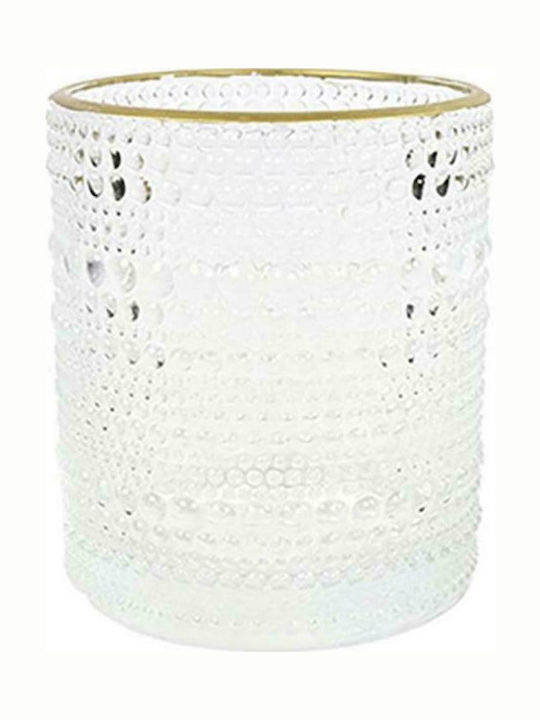 Atmosphera Rim Candle Holder Glass in Gold Color 8.5x8.5x10cm 1pcs