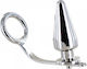 Dream Love Metal Hard Ring Cock Metallic with Anal Plug Silver D-211890