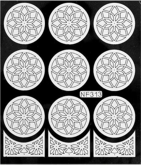 UpLac Stencil Holo 313 Briefmarken für Nägel in Weiß Farbe