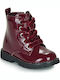 Colles Leather Kids Boots with Laces Burgundy