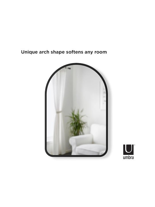 Umbra Hub Arched Wandspiegel mit Black Kunststoff Rahmen 91.4x61cm 1Stück
