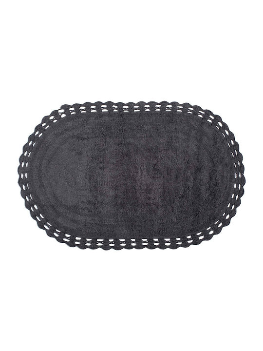 Silk Fashion Badematte Baumwolle Oval Oval 5206978154034 Dark Grey 70x140cm