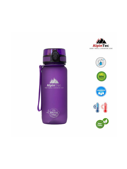 AlpinPro Trek Water Bottle Plastic 650ml Purple