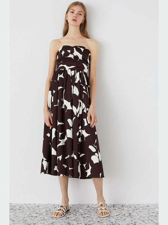 Marella Summer Midi Dress Brown