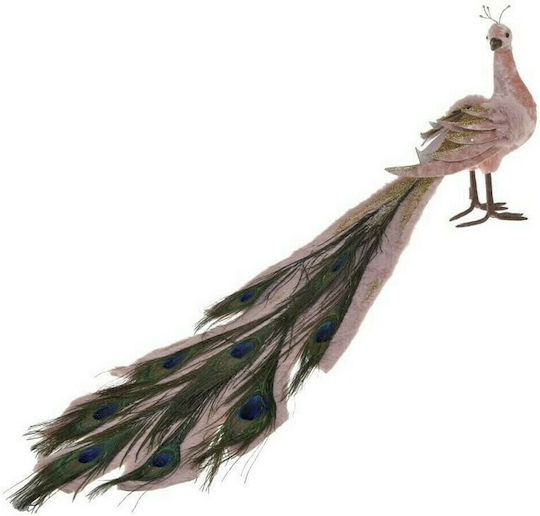 Inart Christmas Fabric Little bird Figure Pink 24x24x23cm