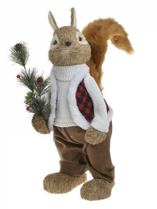 Inart Weihnachtliche Plüsch Figur Eichhörnchen 72x72x22cm