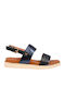 Clipper Karen Women's Flat Sandals in Navy Blue Color
