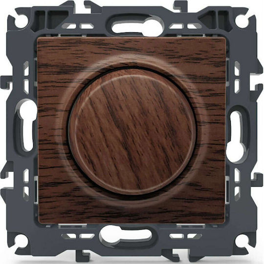 Aca Prime Χωνευτός Διακόπτης Dimmer χωρίς Πλαίσιο Universal Περιστροφικός 800W σε Καφέ Χρώμα