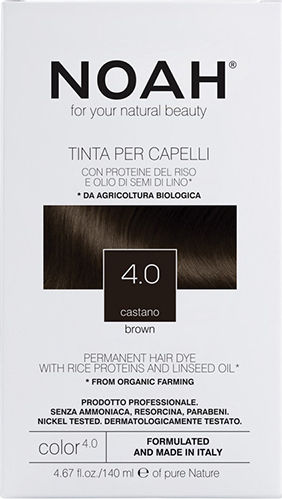 Noah for Beauty Permanent Hair Colour Βαφή Μαλλιών Χωρίς Αμμωνία 4.0 Brown 140ml