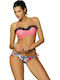 Marko Padded Bikini Set Bra & Brazil Bottom with Laces Claudia with Detachable Straps Pink Floral