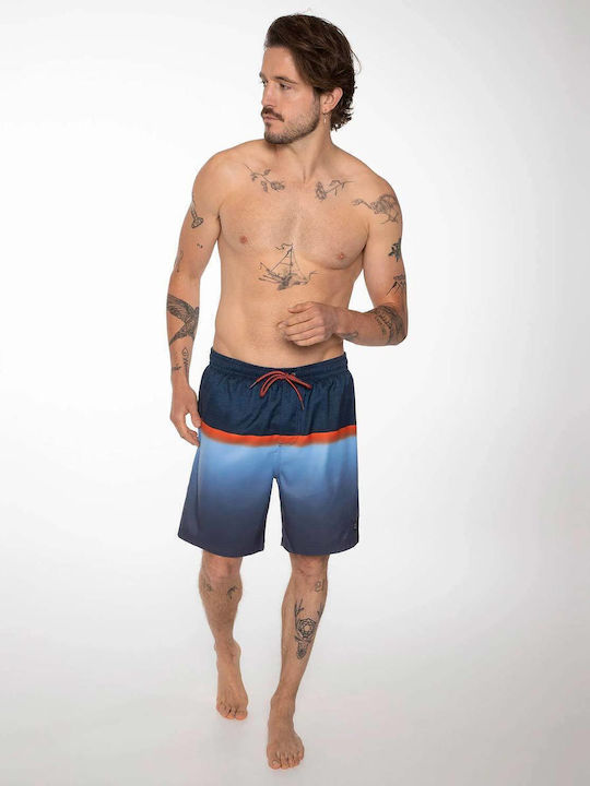 Men's Swimwear Shorts Navy Blue Striped