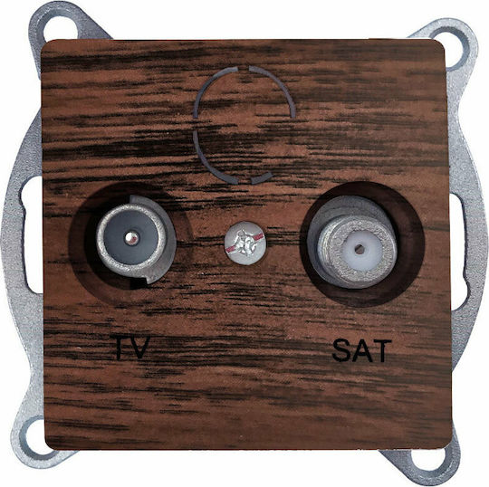 Aca Prime TV and Satellite Antenna Socket Terminal in Brown color 1000114206