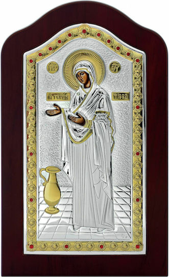 Prince Silvero Heiligenikone Göttliche Äbtissin Silber 17x27cm