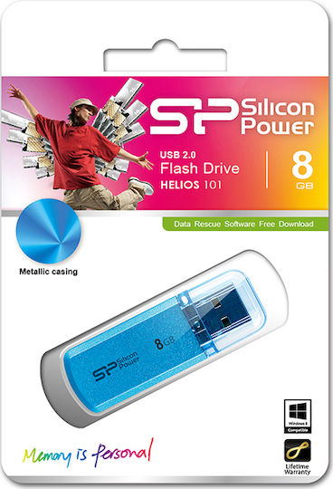 Silicon Power Helios 101 8GB USB 2.0 Stick Μπλε
