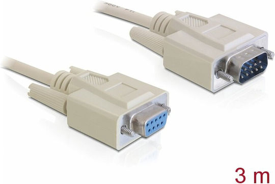 DeLock Καλώδιο RS232 9-pin male σε RS232 9-pin female 3m Λευκό