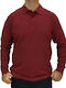 Estrella Polo Long Sleeve Blouse Burgundy