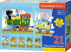 Παιδικό Puzzle Educational Train 21pcs για 4+ Ετών Castorland