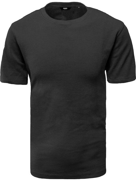 Double Ανδρικό T-shirt Μαύρο Μονόχρωμο